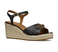 Geox Damen D PANAREA B Wedge Sandal, Black, 39.5 EU
