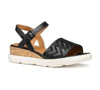 Geox Damen D PISA B Wedge Sandal, Black, 38.5 EU