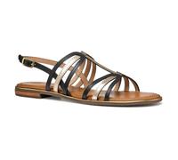 Geox Damen D Sozy Plus C Slide Sandal, Black/Lt Gold, 37 EU