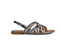 Geox Damen D Sozy Plus G Flat Sandal, Navy/Silver, 39 EU