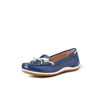 Geox Slipper Leder Blau/Beige
