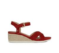 Geox Damen Ischia Corda C Sandalen, Rot, 38 EU