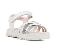 Geox Damen J Coralie Gir Sandal, White Silver, 37 EU