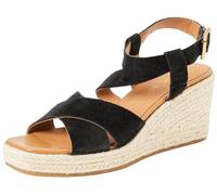 Geox Damen Panarea Wedge Sandal, Schwarz, 38 EU