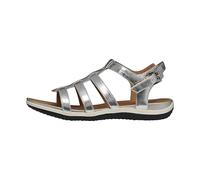 Geox Damen Vega D Flat Sandal, Silver, 36 EU