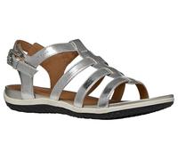 Geox Damen Vega D Flat Sandal, Silver, 40 EU