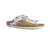 Geox Damen Zehentrenner BRIONIA, Frauen Sandalen,flip,Flops,bequem,leicht,Sommer,Strand,Women's,Woman,Lady,Ladies,Sommerschuhe,Weiß (White),38 EU