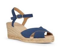 Geox Gelsa Keil-Sandalen aus Leder - Marine