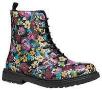 Schnürboots GEOX "J ECLAIR GIRL D" Gr. 30, schwarz, bunt geblümt Kinder Schuhe (78227613-30) schwarz, bunt geblümt
