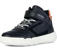 Geox Herren J HYROO Boy A Sneaker, Black/ORANGE, 37 EU