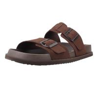 Pantolette GEOX "Geox Pantoletten Leder", Herren, Gr. 41, dunkelbraun, Leder, Schuhe Pantolette (60656258-41) dunkelbraun