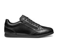 Sneaker GEOX "U RENAN", Herren, Gr. 44, schwarz, Glattleder, Textil, Schuhe, Freizeitschuh mit Geox Spezial Membrane, Größenschablone zum Download (97565055-44) schwarz