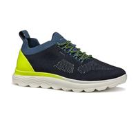 Geox Herren U SPHERICA E Sneaker, Navy/Fluo Yellow, 45 EU