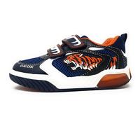 Geox J INEK Boy Sneaker, Navy/ORANGE, 33 EU