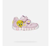 Klettschuh GEOX "B IUPIDOO GIRL", Kinder, Gr. 21, rosa, Lederimitat, Textil, Schuhe Klettschuh, Halbschuh, Sneaker mit Tweety Motiv, Größenschablone zum Download (45871048-21) rosa