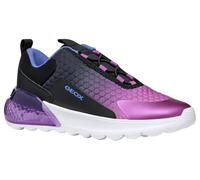 Geox J ACTIVART ILLUMINUS Sneaker, Black/Purple, 26 EU
