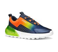 Geox J ACTIVART ILLUMINUS Sneaker, Navy/Lime, 34 EU
