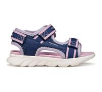 Sandale GEOX "J SANDAL AIRADYUM GI", Mädchen, Gr. 32, navy, lila, Synthetik, Textil, Schuhe Sandale, Klettschuh mit Logo, Größenschablone zum Download (53872351-32) navy, lila