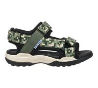 Geox J Borealis Boy E Sandal, Dk Green/Black, 32 EU