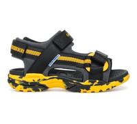 Geox J Borealis Boy E Sandal, Black/Yellow, 34 EU