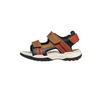 Geox J Borealis Boy A Sandal, LT Brown/Rust, 38 EU