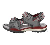 Geox J Borealis Boy D Peeptoe Sandalen, Grau (Grey/Red C0051), 34 EU