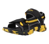 Geox J Borealis Boy E Sandal, Black/Yellow, 34 EU