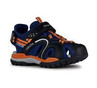 Geox J Borealis Boy Sandal, Navy/ORANGE, 29 EU