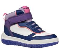 Geox J BUZZERLIGHT Girl A Sneaker, Navy/Purple, 37 EU