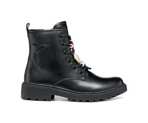 Geox J CASEY GIRL G - BRUSH.SYNT.LE für Kinder, schwarz, Größe 35 EU