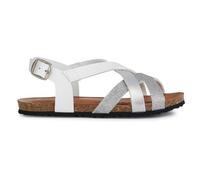 Geox J CHILENE Gir Sandal, White/Silver, 27 EU