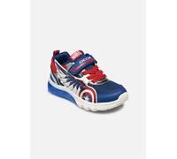 Geox J CIBERDRON Boy B Sneaker, Blue/RED, 35 EU