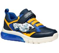 Geox J CIBERDRON Boy Sneaker, Navy/Yellow, 27 EU