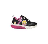 Geox J CIBERDRON Girl A Sneaker, Black/Fuchsia, 30 EU