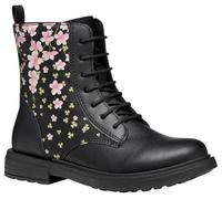 Geox J Eclair Girl Ankle Boot, Black/Rose, 29 EU