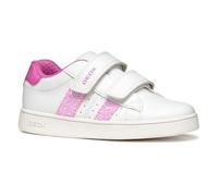 Geox J ECLYPER Girl A Sneaker, White/Fuchsia, 24 EU