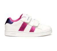 Geox J ECLYPER Mädchen-Sneaker, Weiß/DK Fuchsia, 35 EU, Weiß, Dunkelviolett, 35 EU