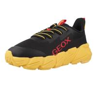 Geox J FLEXYPER Fast Boy Sneaker, Black/Yellow, 31 EU