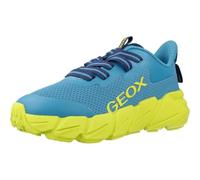 Geox J FLEXYPER Fast Boy Sneaker, LT Blue/Lime, 32 EU