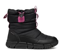 Geox J FLEXYPER Girl B AB Snow Boot, Black/Fluo Fuchsia, 32 EU