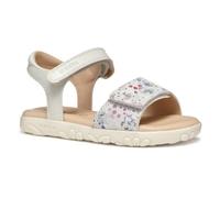 Geox J Haiti Girl Sandal, Off White/Multicolor, 30 EU