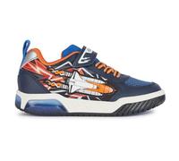 Geox J INEK Boy B Sneaker, Navy/ORANGE, 34 EU