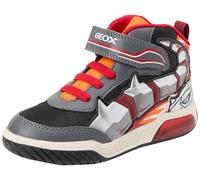 Sneaker GEOX "J INEK BOY C - Blinkschuh" Gr. 33, bunt (dunkelgrau, orange) Kinder Schuhe (99985061-33) dunkelgrau, orange