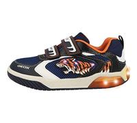 Geox J INEK Boy Sneaker, Navy/ORANGE, 24 EU
