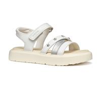 Geox J KODETTE Gir Sandal, White/Silver, 32 EU