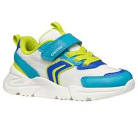 Geox J Loftus Boy B Sneaker, White/Turquoise, 30 EU