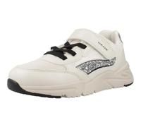 Geox J Loftus Girl A Sneaker, Lt Ivory/Silver, 29 EU
