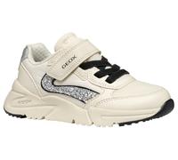 Geox J Loftus Girl A Sneaker, Lt Ivory/Silver, 39 EU