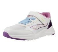Sneaker GEOX "Geox Sneaker Lederimitat/Textil", Damen, Gr. 32, weiß, lila, Lederimitat, Textil, Schuhe Sneaker (83071256-32) weiß, lila