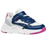 Geox J Loftus Girl A Sneaker, White/DK ROYAL, 38 EU